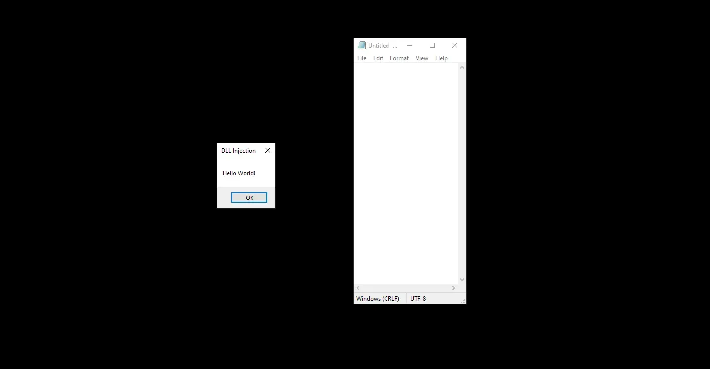 Successful DLL injection